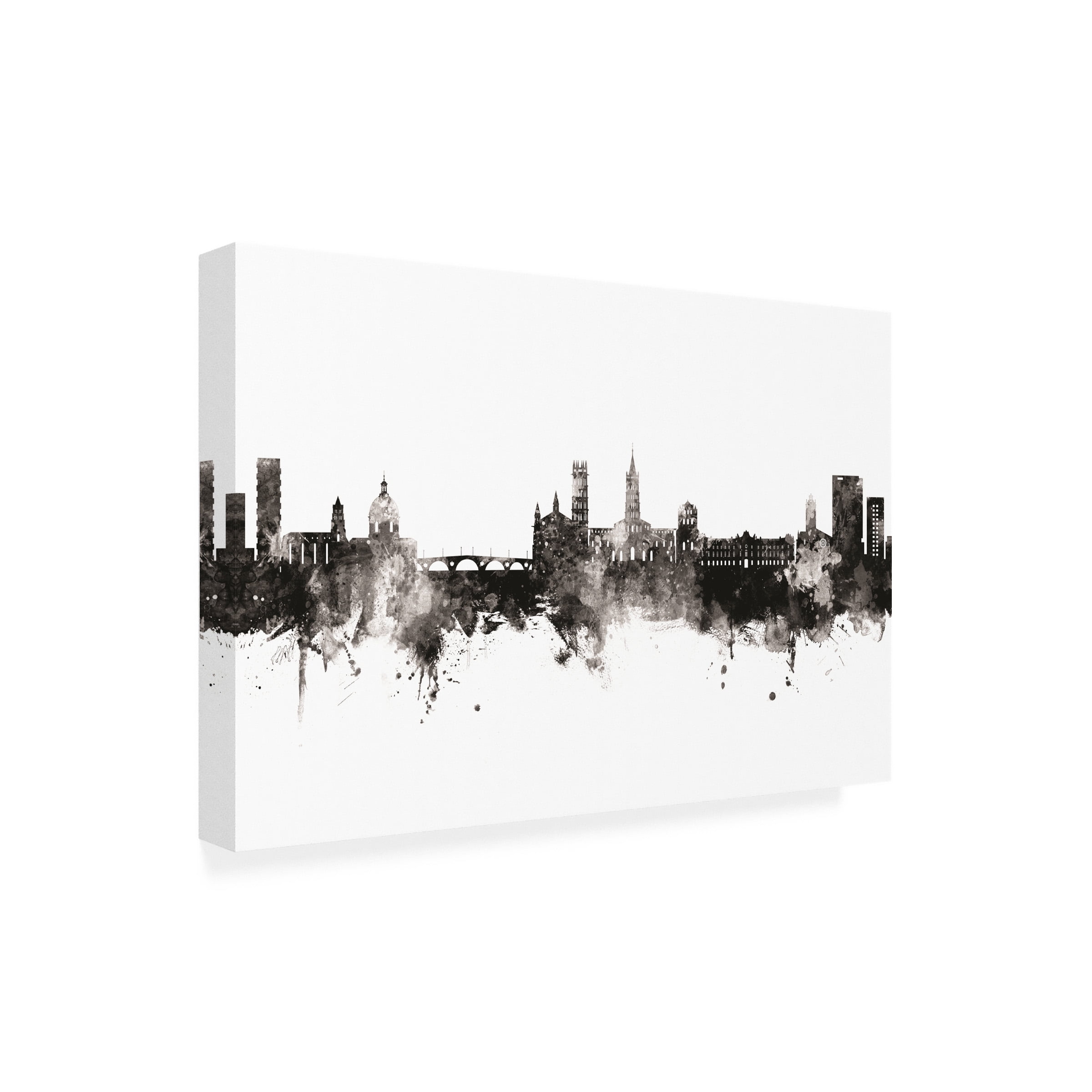 Michael Tompsett 'Toulouse France Skyline BW' Canvas Art