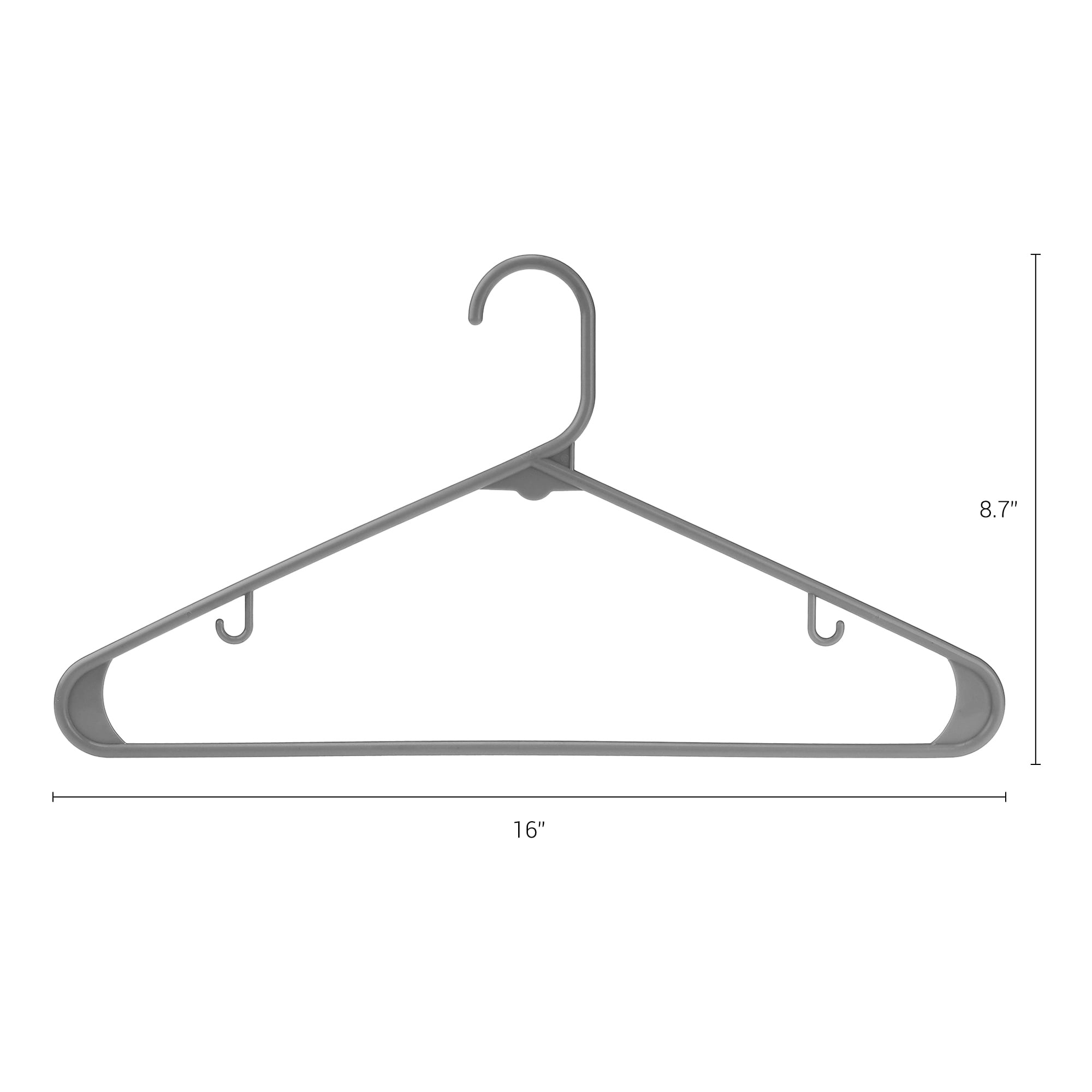 Unique Bargains Plastic Coat Hangers for Closet Clothing Coats Pants 30 Packs Gray