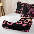 thumbnail image 4 of Erosebridal Teens Bow Letter Monogrammed A Twin Quilt Set,Bling Glitter Print Gradient Leopard Print Twin Coverlet Set for Girls Women, 4 of 7
