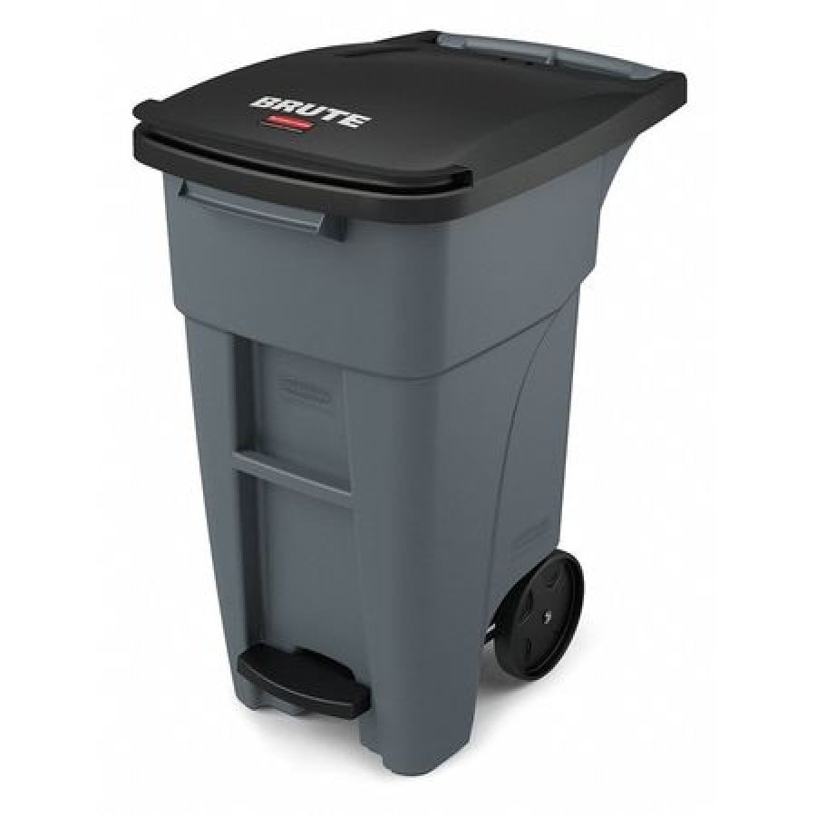 RUBBERMAID 1971944 32 gal. HDPE Rectangular Trash Can , Gray Walmart