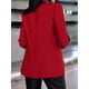 thumbnail image 4 of Blazer de Larga para Mujer, Informal, de Negocios, con Abertura Frontal, para Trabajo y Oficina. Rojo L, 4 of 6