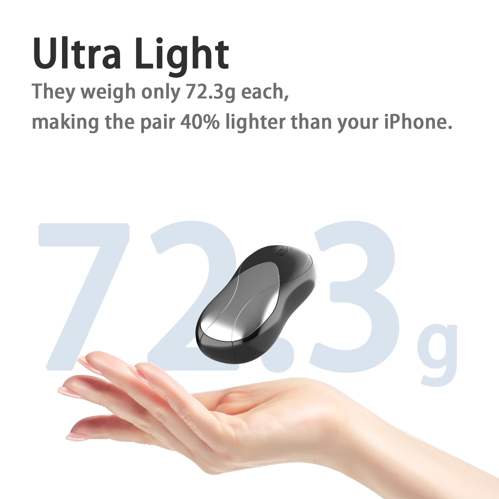 Hand Warmers Rechargeable 2 Pack Portable Pocket Size 3 Heat Settings Magnetic Attraction Electric Hand Warmer for Outdoors Hunting Golf Camping Warm Gifts（Silver+Black）