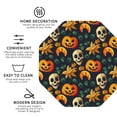 thumbnail image 4 of Disketp Halloween Skull Funny Coasters,4 Pcs Leather Coasters With Holder, Perfect Housewarming Hostess Gifts,Protect Furniture From Water Marks Scratch And Damage, 4 of 9