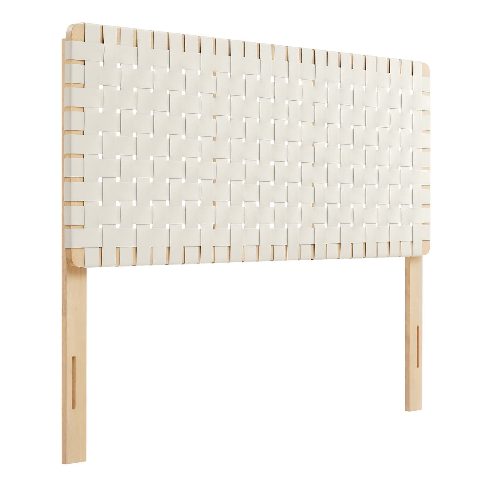 Sparta Weave Vegan Leather Full Headboard in Natural Beige