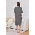 thumbnail image 3 of Ekouaer Women Zipper Robe Short Sleeve Duster Housecoat Short Bathrobes Zip Front Nightgown with Pockets, 3 of 5