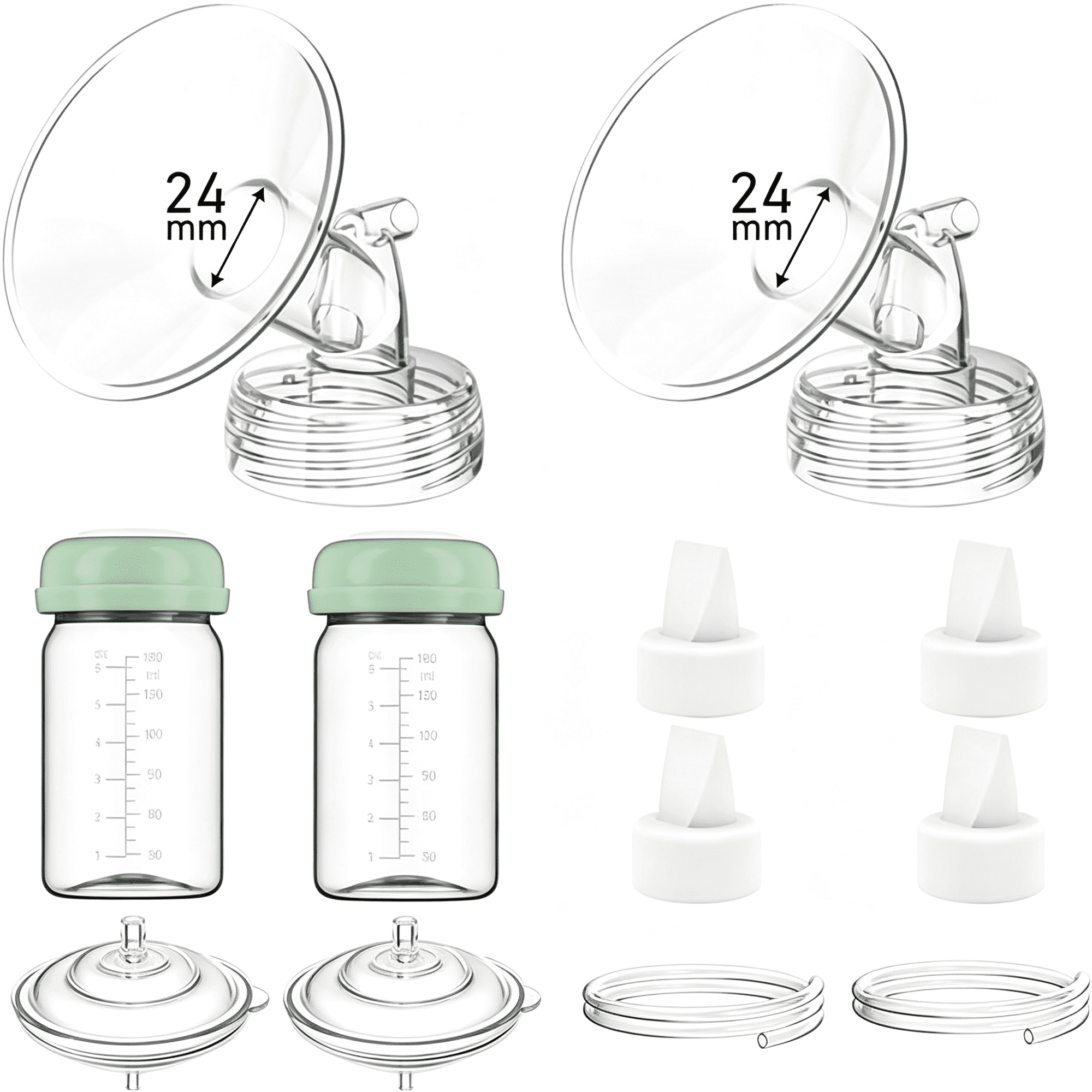 XIRQI 23Mm Pump Parts Compatible with S1 S2 9 Plus,Flange | Replacement Kit Lncludes Duckbill Valve,Tube,Backflow Protector Soft Flange Inserts
