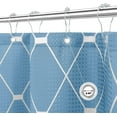thumbnail image 2 of Shower Curtain Geometric Shower Curtain with Heavy Duty Waffle Weave Water Repellent Fabric Cloth Shower Curtain for Bathroom Showers Hotels, 72"x72", Light Blue, 2 of 6