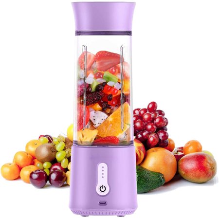 Portable Blender, Personal Size Eletric USB Juicer Cup, Fruit, Smoothie, Baby Food Mixing Machine with Upgraded 6 Blades, Superb Mixing 500ml