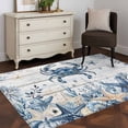 thumbnail image 3 of Blue Crab Coastal Area Rugs 2.7'x5', Washable Small Throw Rugs for Kitchen Bedroom, Beach Starfish Nautical Coral Retro Indoor Outdoor Rug Non-Slip Low Pile Carpet Runner Reversible Floor Mats, 3 of 8