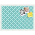 thumbnail image 2 of PinPix 27x20 Custom Cork Bulletin Board Diamond Modern Pattern Aqua White Poster Board Has a Fabric Style Canvas Finish, Framed in Diamond Modern Pattern Aqua White, by ArtToFrames (PinPix-1799), 2 of 5