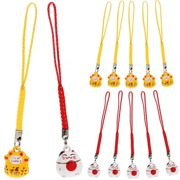 12pcs gato colgantes colgantes encantador colgante decoración campanas colgantes (color surtido)
