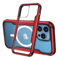 thumbnail image 2 of Dteck Transparent Back Case for iPhone 15 Pro,Magnetic Metal Bumper Case Compatible with Mag-Safe Shockproof Rubber Clear PC Cover,Red, 2 of 8