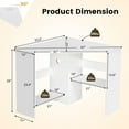 thumbnail image 3 of GOFLAME Corner Desk with Storage Shelves, Triangular Computer Desk with Cable Management Holes, Laptop Workstation for Small Space, Makeup Vanity Desk for Living Room, Study, White, 3 of 9