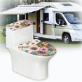 thumbnail image 5 of HELLHERO Flowers Elastic Fabric Bathroom Seat Covers for Household, Fits All Toilet Shapes Stretchy Fabric Dustproof, Stays in Place, U-Shaped, 5 of 7