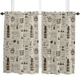 thumbnail image 5 of Coffee Vintage Style Small Curtain Rod Pocket Short Curtains Half Drapes Partition Cabinet Door Window Curtains Home Decor, 5 of 6