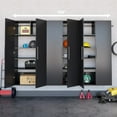 thumbnail image 6 of Prepac HangUps 3 Piece 108" Wooden Garage Storage Cabinet Set E in Black, 6 of 6