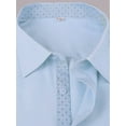 thumbnail image 4 of Demotime Mens Dress Shirts Long Sleeve Wrinkle-Free Business Casual Button Down Shirt Light Blue 2XL, 4 of 9