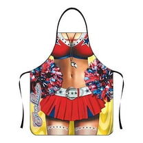 Kaireo Funny Personality Creative Apron Muscle Men'S Apron Bikini Series Cartoon Couple Apron Polyester Apron,Apron Pa, for Couples Novelty Gifts