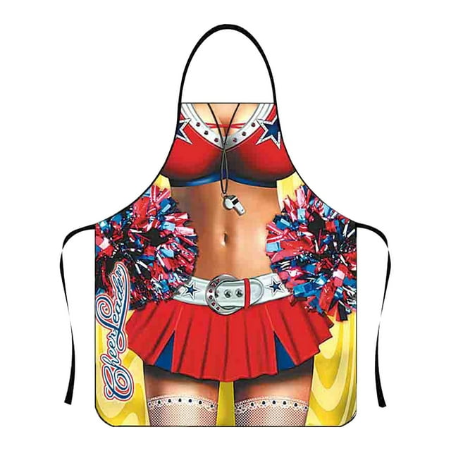 asddcavvf Funny Personality Apron Muscle Men's Apron Bikini Series Cartoon Couple Apron Polyester Apron Couple Aprons with Pocket Cook Aprons for Kids