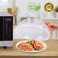 thumbnail image 5 of Cubierta para salpicaduras de microondas, cubierta para microondas para alimentos sin BPA, tapa protectora para placa de microondas con rejillas de ventilación para mantener (naranja-1 paque, 5 of 5
