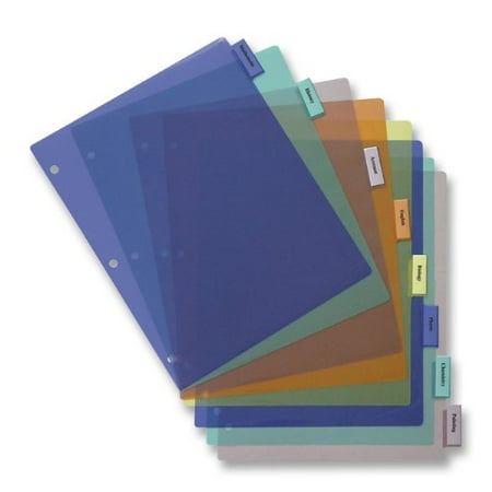 - Business Source 3-Hole Poly Insert Index Dividers - 8 Print-on Tab(s) - 8.5