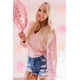 thumbnail image 3 of ABPHQTO Top de mujer de manga larga con empalme de gofres de leopardo rosa, 3 of 5
