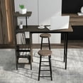 thumbnail image 3 of Barara King Dining Set,Dining Table Set, Dining Room Table,3 Piece Bar Table and Chairs Set with 6-Bottle Wine Rack-Brown, 3 of 12