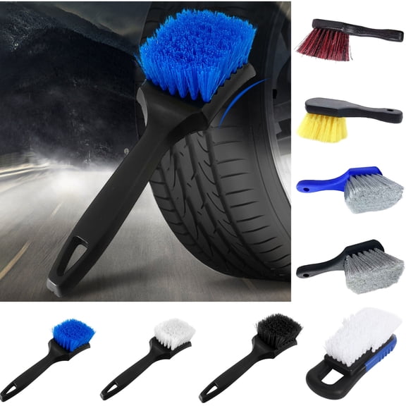 TACILIP Car Accessories, Tire Brush, Hard Bristle Brush Cleaning Brush, Multifunctional Wheel Hub Steel Rim Fabric Cleaning Brush, Gift for Father