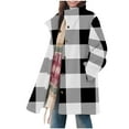 thumbnail image 2 of Fznquz Button Down Women Tee Shirts Plaid Black Flannel Long Sleeve Shirts Warm Winter Outerwear Tee,XL, 2 of 7