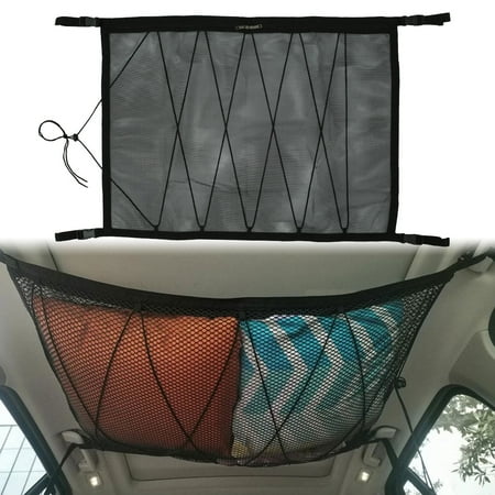 

Relax love Car Roof Bag Car Ceiling Storage Net Interior Overhead Roof Top with Drawstring 35.4 x 27.2 Inch