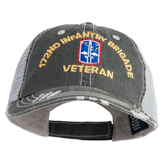 U.S. Army 172nd Infantry Brigade Embroidered Low Profile Special Cotton Mesh Cap - Black OSFM