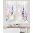 thumbnail image 2 of Lavender Swag Valances for Windows, Pastoral Pastel Purple Pink Wildflower Rod Pocket Sheer Valances for Large Windows, Swag Toppers Light Filtering for Kitchen Living Room 2 Panels 36''x63'', 2 of 6