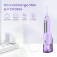 thumbnail image 2 of Sejoy Cordless Water Flosser Dental Teeth Cleaner, Professional 270ML Tank USB Rechargeable Dental Oral Irrigator for Home and Travel, 5 Modes 5 Jet Tips, IPX7 Waterproof, Easy-to-Clean,Purple, 2 of 12