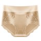 thumbnail image 1 of Gibobby Pantaletas para mujer de encaje de algodón más ropa interior de tamaño cintura sexy calzoncillos transpirables sin rastro(Beige,XL), 1 of 4