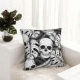 thumbnail image 6 of Yiaed Skull and palm leaves Print Pillow Covers Super Soft Decorative Square Throw Pillow Covers Case Cushion Covers for Sofa Couch Bedroom Car Decor（No pillow core）-26"x26", 6 of 7