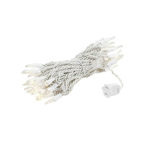 Novelty Lights 50 Light Christmas Mini Light Set, 25' Long White