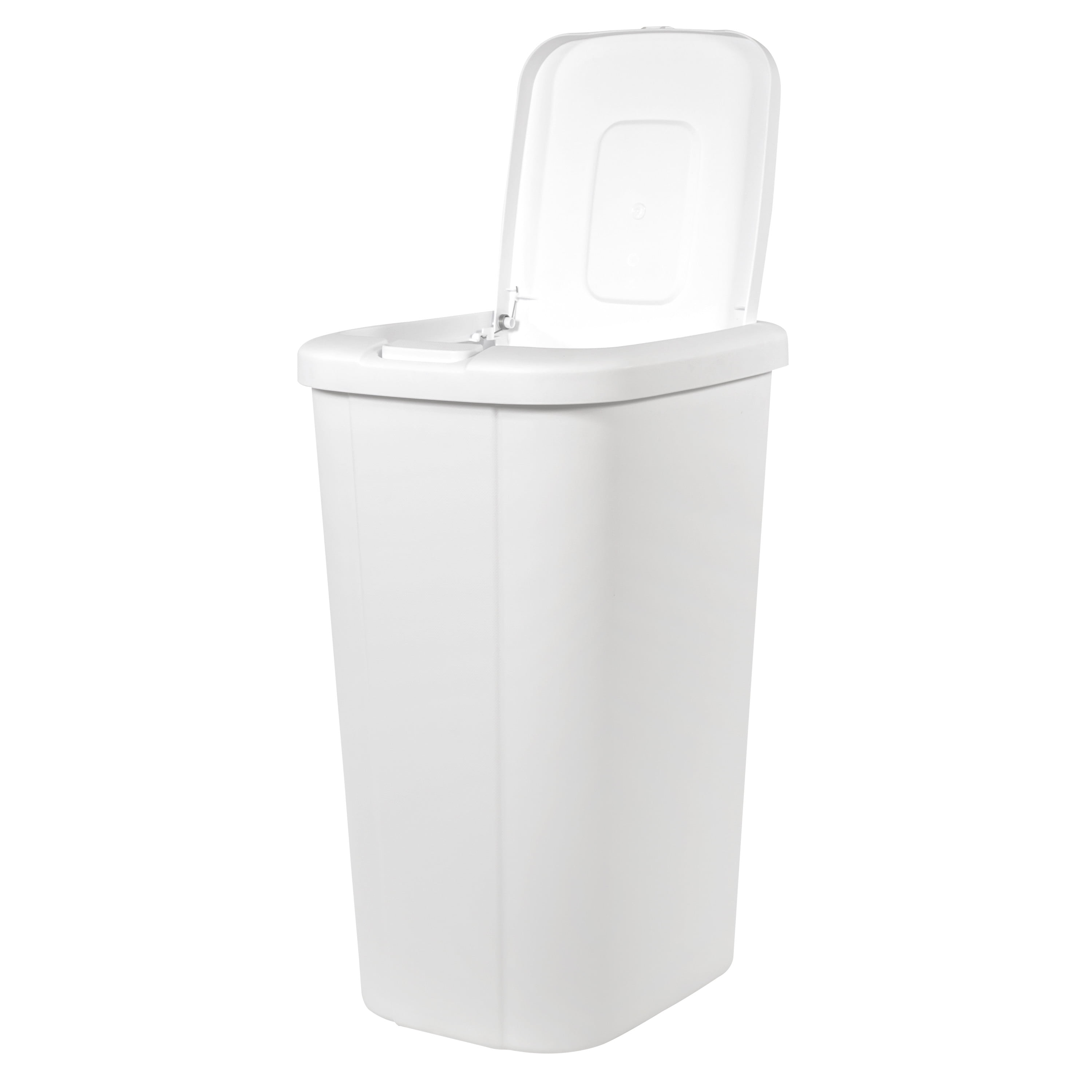 Hefty 13.3 Gallon Trash Can, Plastic Touch Top Kitchen Trash Can, White 