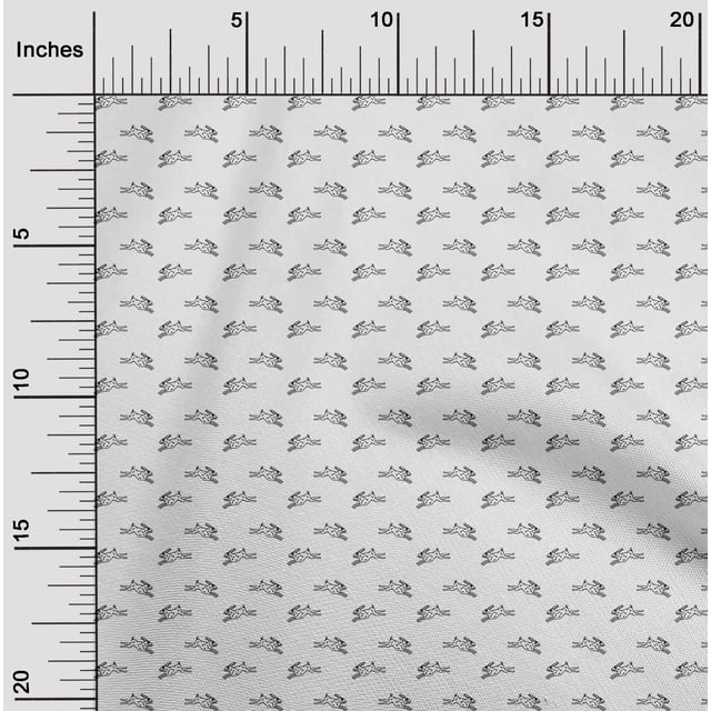 oneOone Georgette Viscose White Fabric Rabbit Animal Sewing Craft Projects Fabric Prints By Yard 42 Inch Wide
