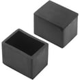 16 Pcs Rectangle Rubber Chair Leg Covers, Black Chair Leg Caps