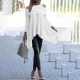thumbnail image 4 of Womens Shirts Tshirts Long Sleeve Womens Workout Tops Fall Solid Cold Shoulder Knitted Pullovers Irregular Hem Loose Work Blouses Dressy Casual White XL, 4 of 6
