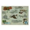 thumbnail image 1 of Jamaican Cutting Board, Hand Drawn Illustrations of Elements from Caribbean Cultures Old Paper Effect, Decorative Tempered Glass Cutting and Serving Board, in 3 Sizes, by Ambesonne, 1 of 2