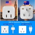 thumbnail image 3 of Adaptador de corriente OFOAEEA de EE. UU. a Australia, enchufe tipo I, paquete de 2, 3 of 6