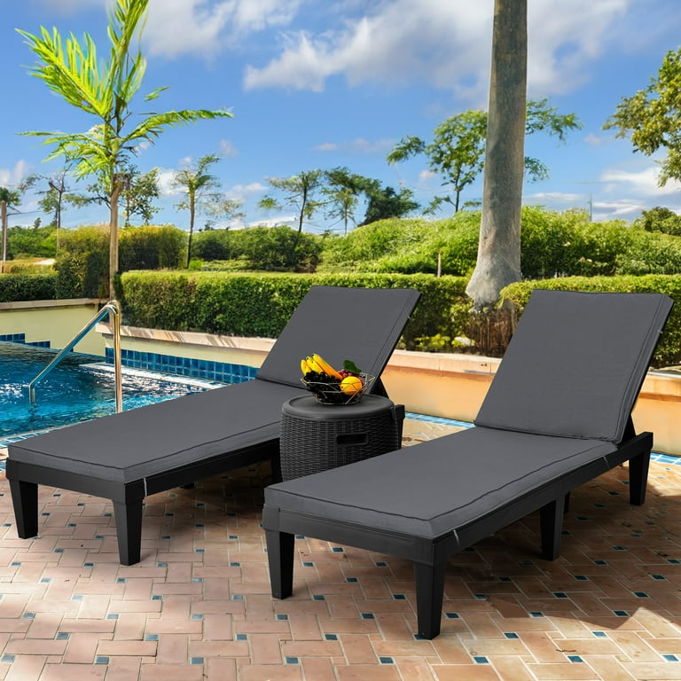 Dextrus 2 Pcs Adjustable Outdoor Chaise Lounge Chairs Set for Comfortable Relaxation Sturdy Loungers for Patio Poolside Walmart