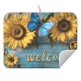 thumbnail image 5 of Ryvnso Butterfly on Sunflower Dish Drying Mat for Kitchen Countertop 18x24 Large Dish Pad Drainer Rack Dish Sink Mats, 5 of 7