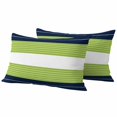 thumbnail image 6 of Navy Blue Green Stripe Outdoor Pillow Covers 20x12 Inch Lumbar Pillow Covers Set of 2 Waterproof Decorative Throw Pillow Cases Modern Art Horizontal Striped Cushion Covers for Patio Furniture Garden, 6 of 8