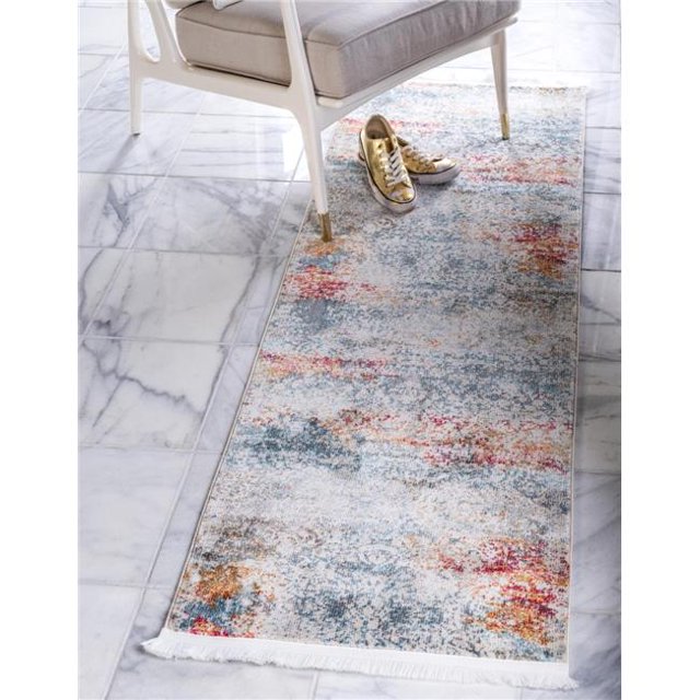 Unique Loom 3139642 2 Pi 7 Po x 10 Pi Panamericana Baracoa Runner Rug&44; Ivoire