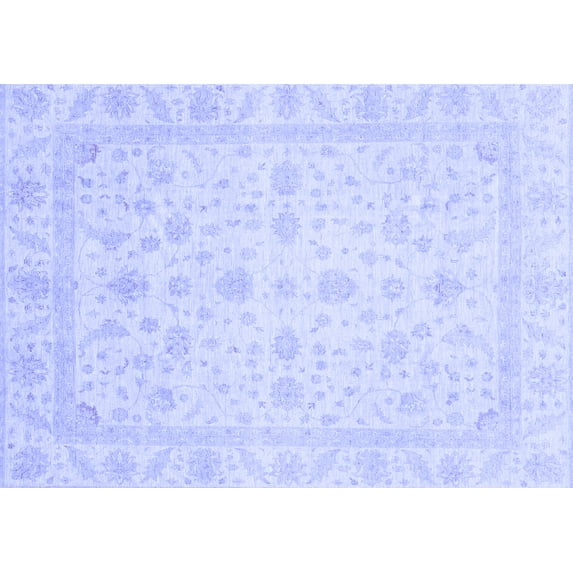 Ahgly Company Machine Washable Indoor Rectangle Oriental Blue Traditional Area Rugs, 2' x 4'