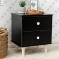 thumbnail image 2 of Namesake Lolly 2-Drawer Modern Wood Nightstand in Black and Natural, 2 of 9