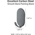 thumbnail image 5 of Heavy Duty Adhesive Hooks Sticky Wall Hooks Carbon Steel Metal Black 10 Pack, 5 of 5