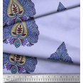 thumbnail image 3 of Soimoi Rayon Fabric Leaves & Floral Block Printed Fabric 1 Yard 56 Inch Wide, 3 of 3